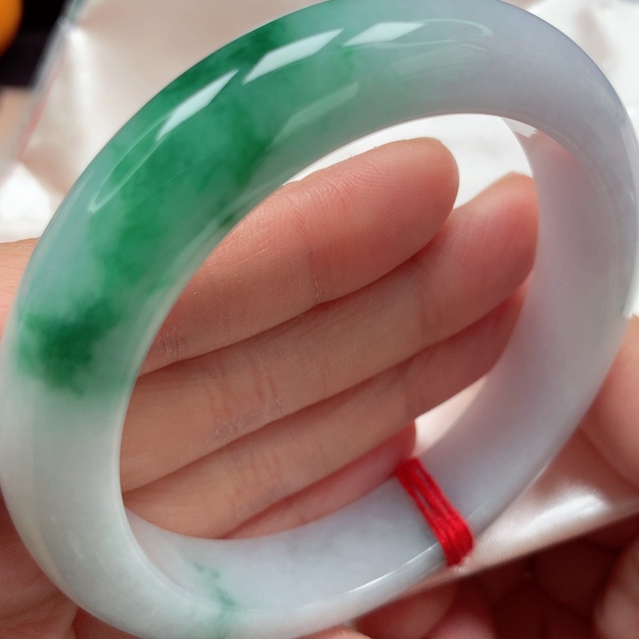 翡翠手镯未镶嵌阳绿花27号