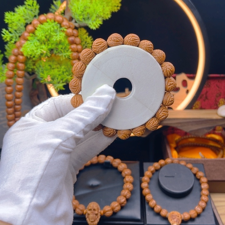 桃核吊坠野生桃核单圈1.2