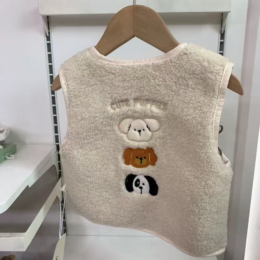 5621三只小狗马甲（米色）