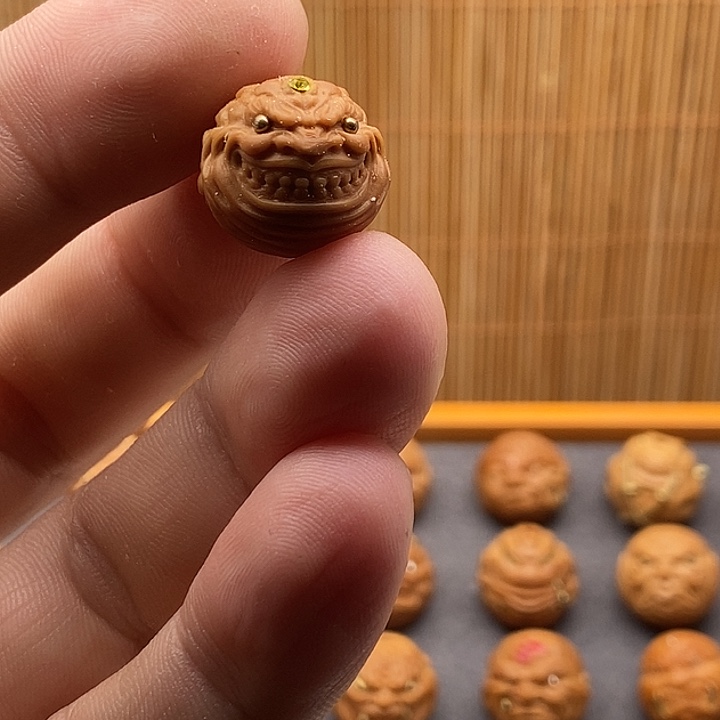 猴头单颗雕刻镶嵌恶僧