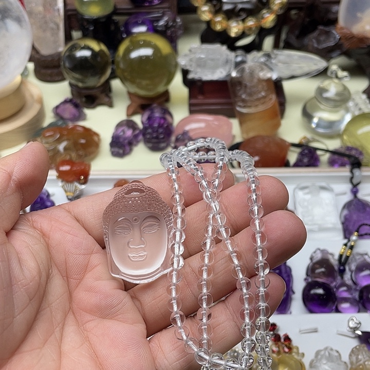 水晶颈饰未镶嵌@*y白水晶