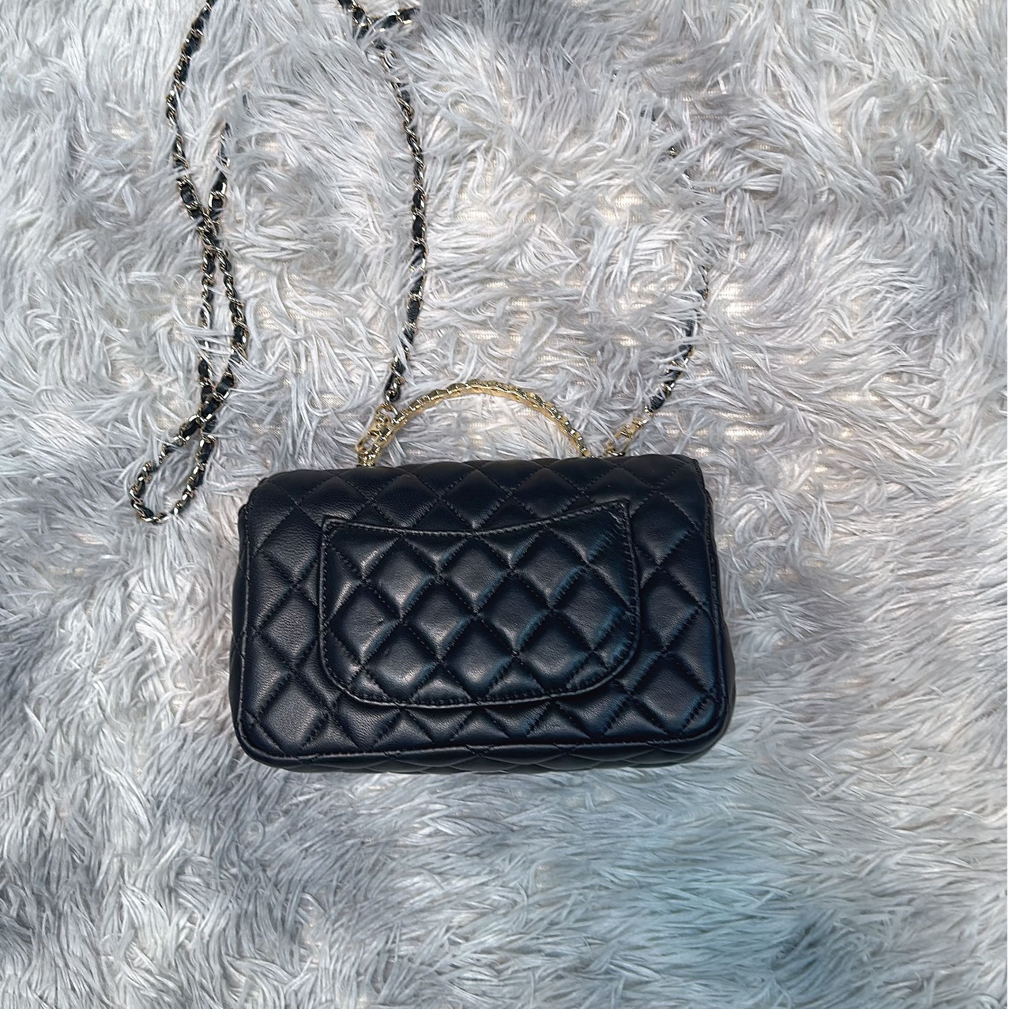 时尚百搭真皮女包想 黑花手柄  高级  10899