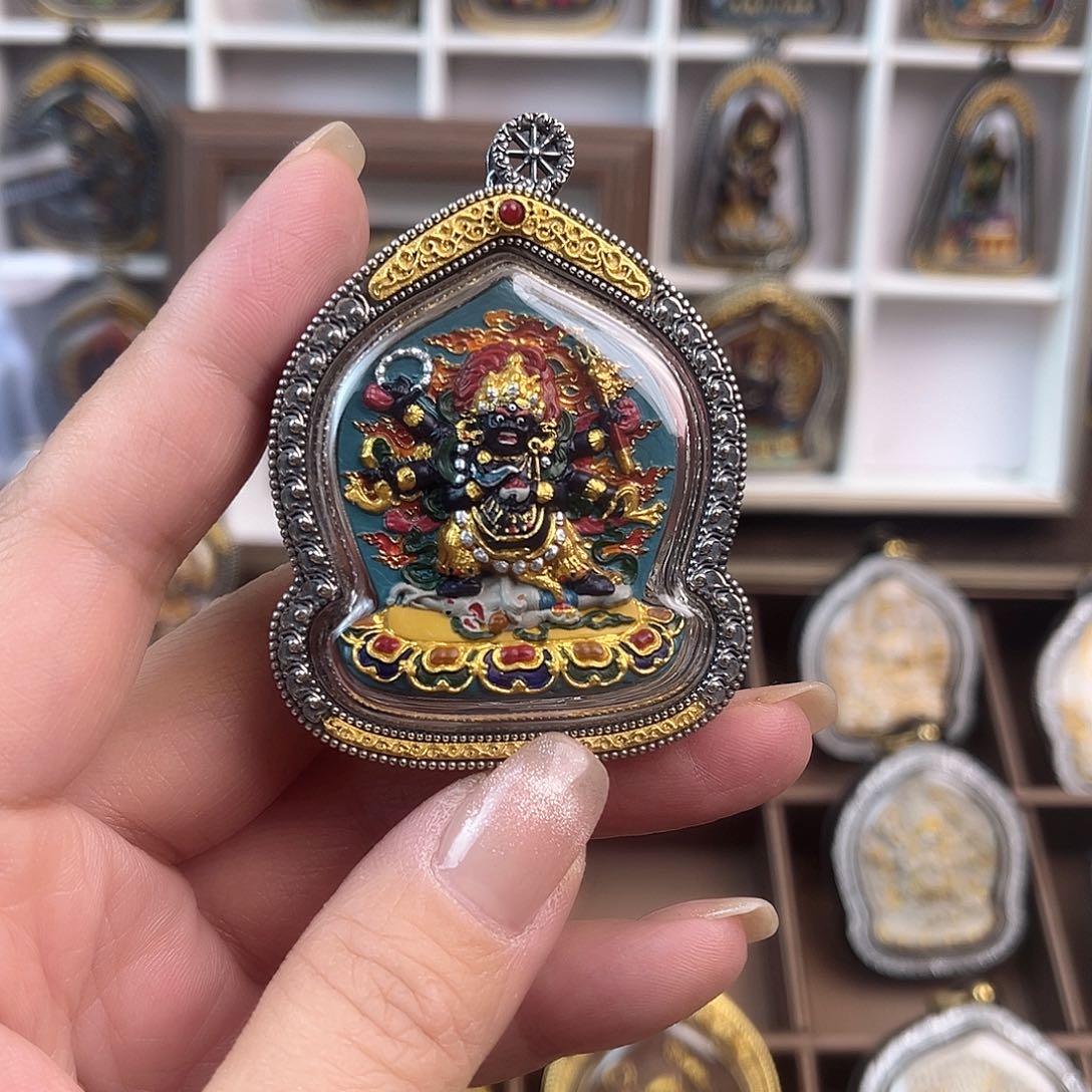 泥塑柳**做旧款大黑天白六臂双面