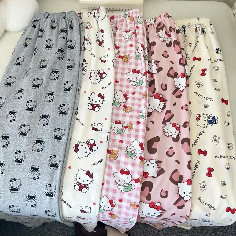 凯蒂猫ins风卡通日系睡裤学生女春秋防蚊裤宿舍休闲裤夏天遛弯裤
