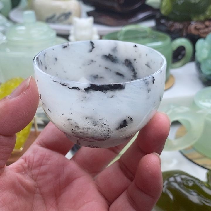 岫玉四大名玉杯80cc未镶嵌