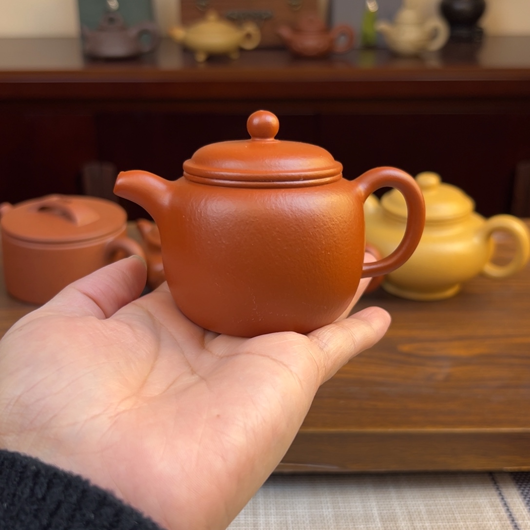 茶壶紫砂朱泥匏尊全手120cc