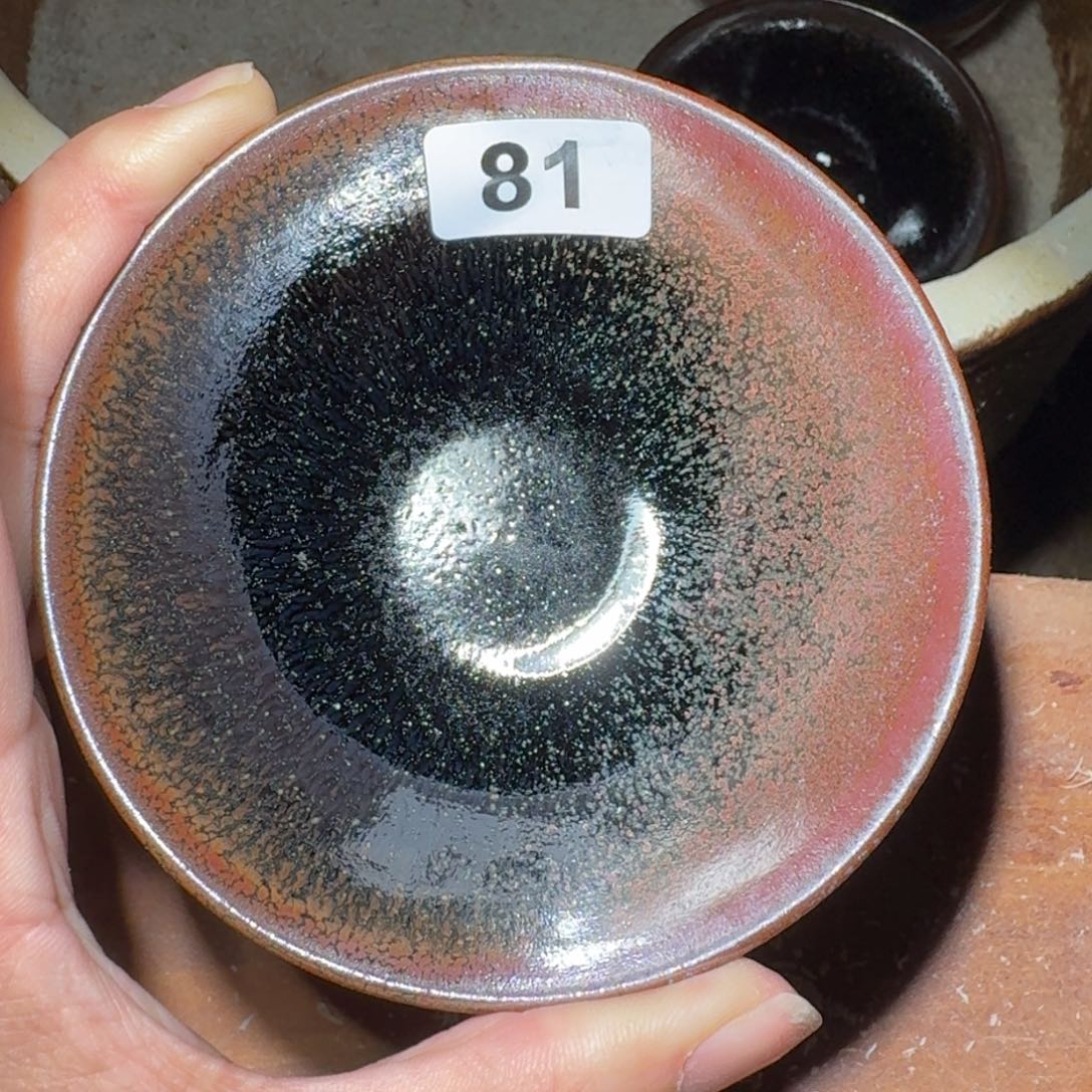 小雨茶盏，手工柴烧，微瑕