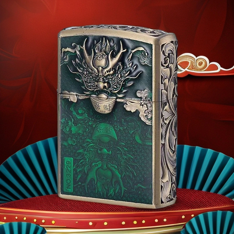 ZORRO【ZK41-1】ZORRO招财龙头青铜煤油防风打火机-256