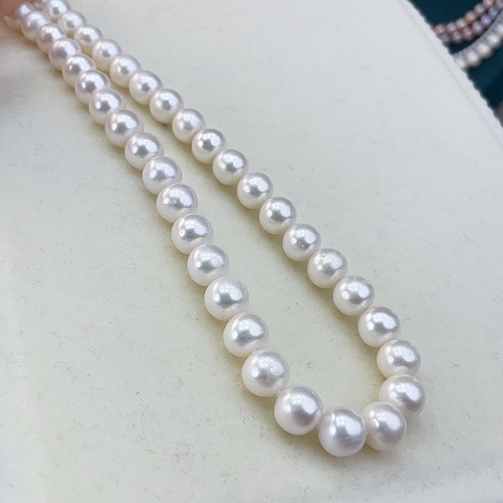 淡水珍珠颈饰银S925镶嵌10➕冷白