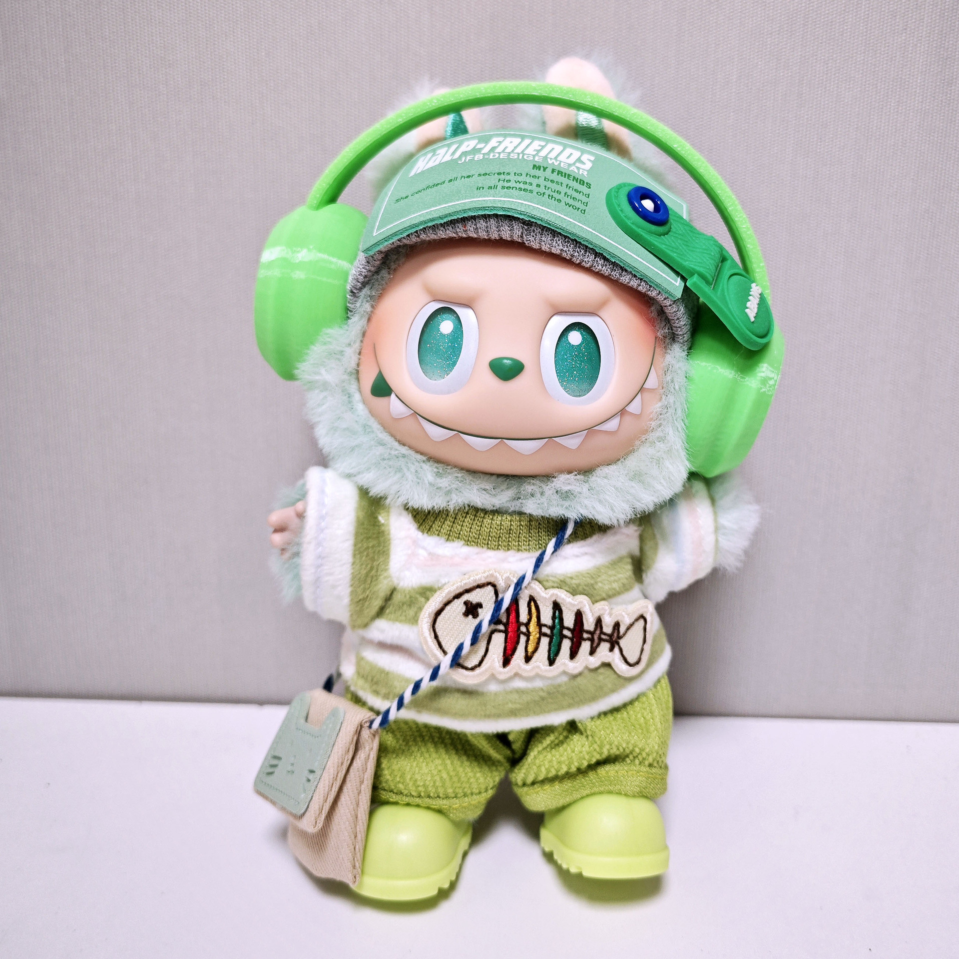 【娃衣】labubu拉布布衣服鱼骨头套装diy搪胶娃娃衣服泡泡玛特