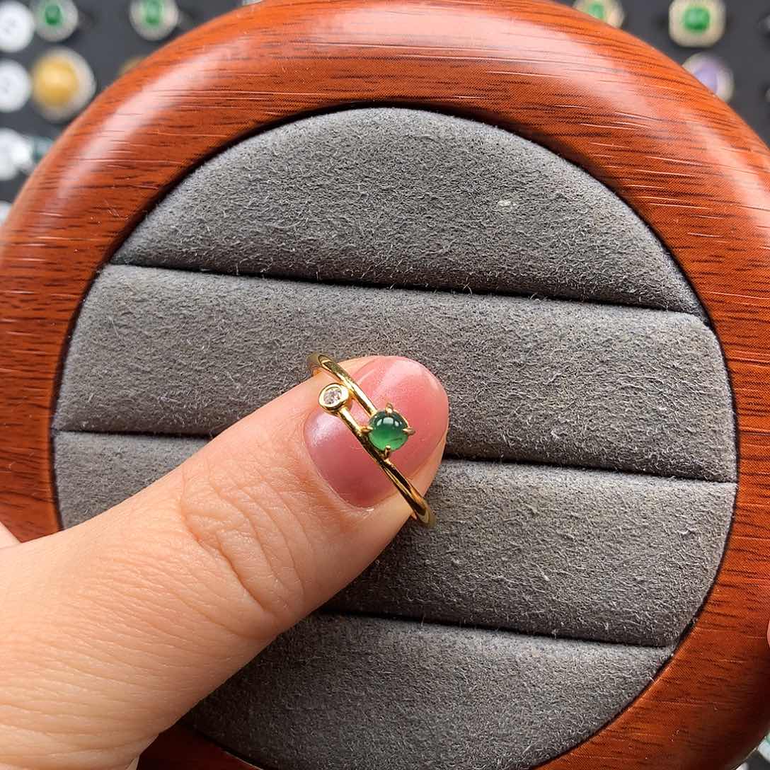 翡翠戒指银S925镶嵌戒指925