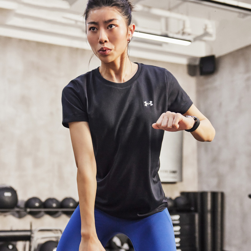 【流光风】安德玛女款短袖T恤2025新款透气训练服宽松T恤1384231