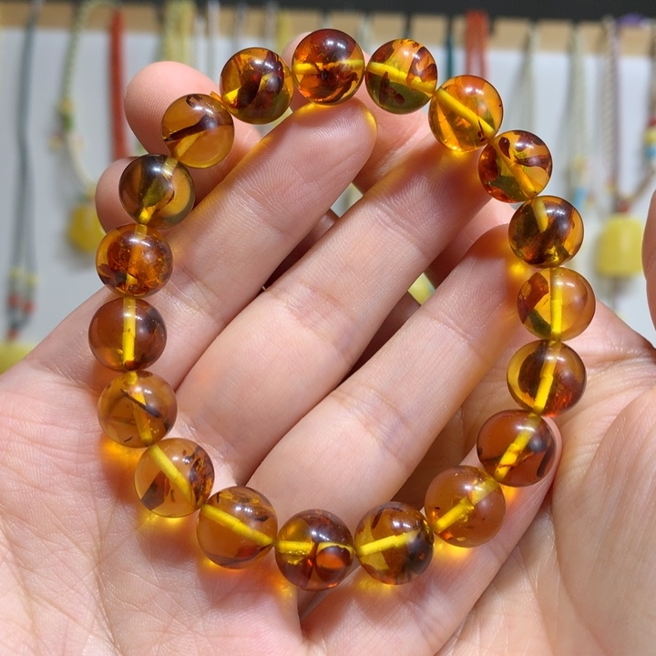 蜜蜡未镶嵌手链10.5mm