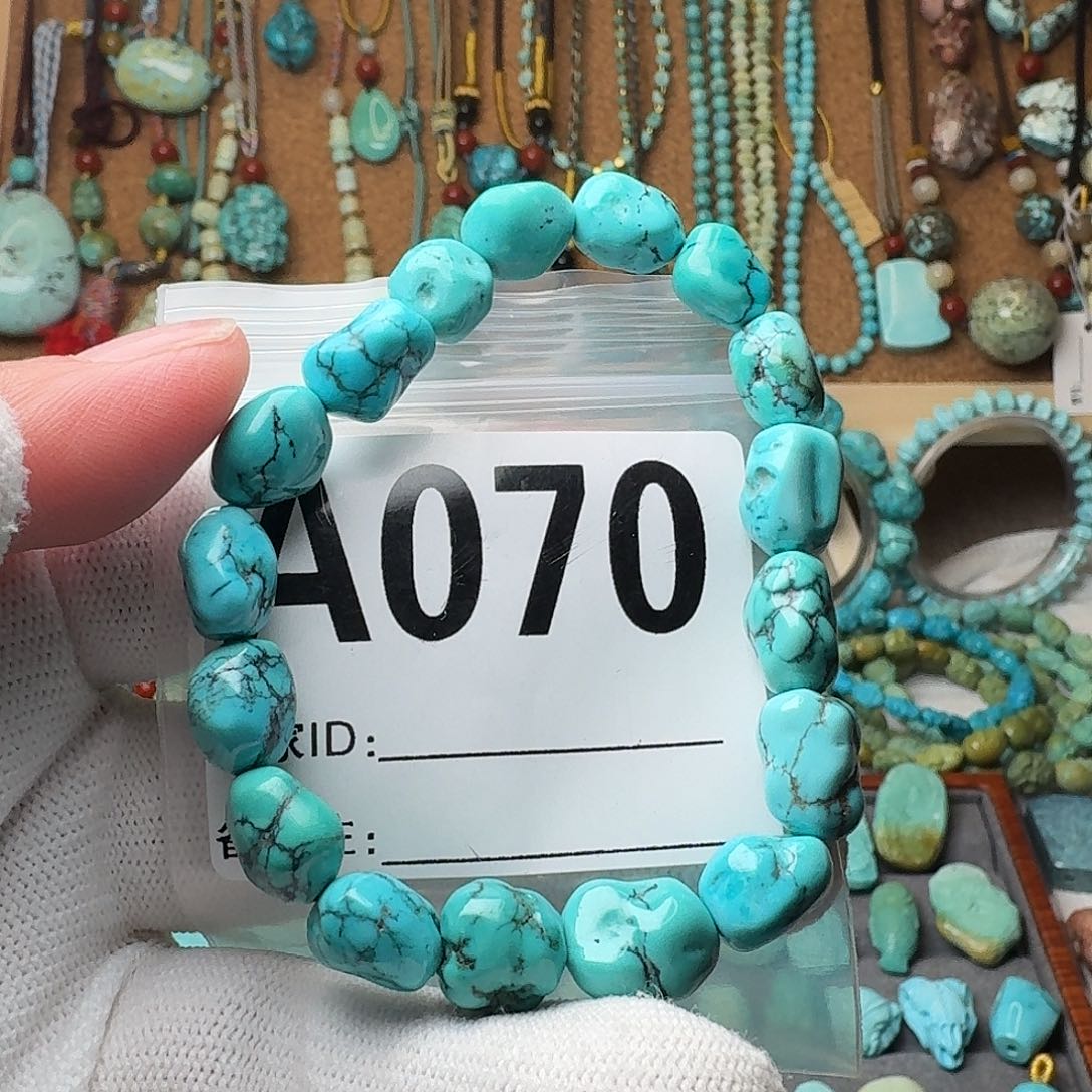 绿松石珠宝奇石未镶嵌22.8g/10mm