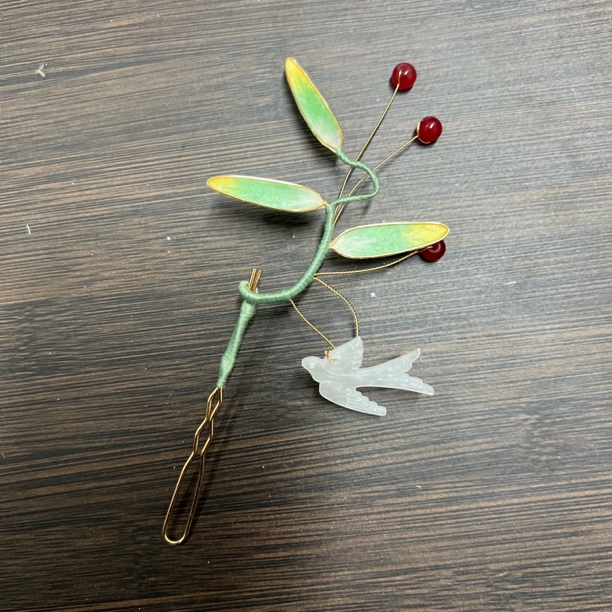 春亦归古风发饰绒花发簪 手工制作默认微瑕