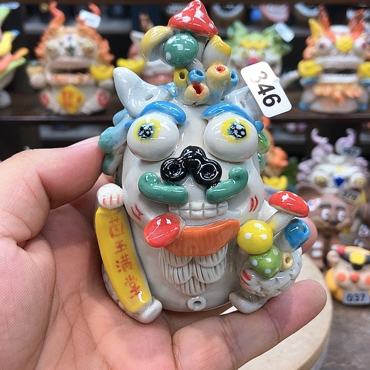 摆件直播间手工抽象陶瓷摆件346