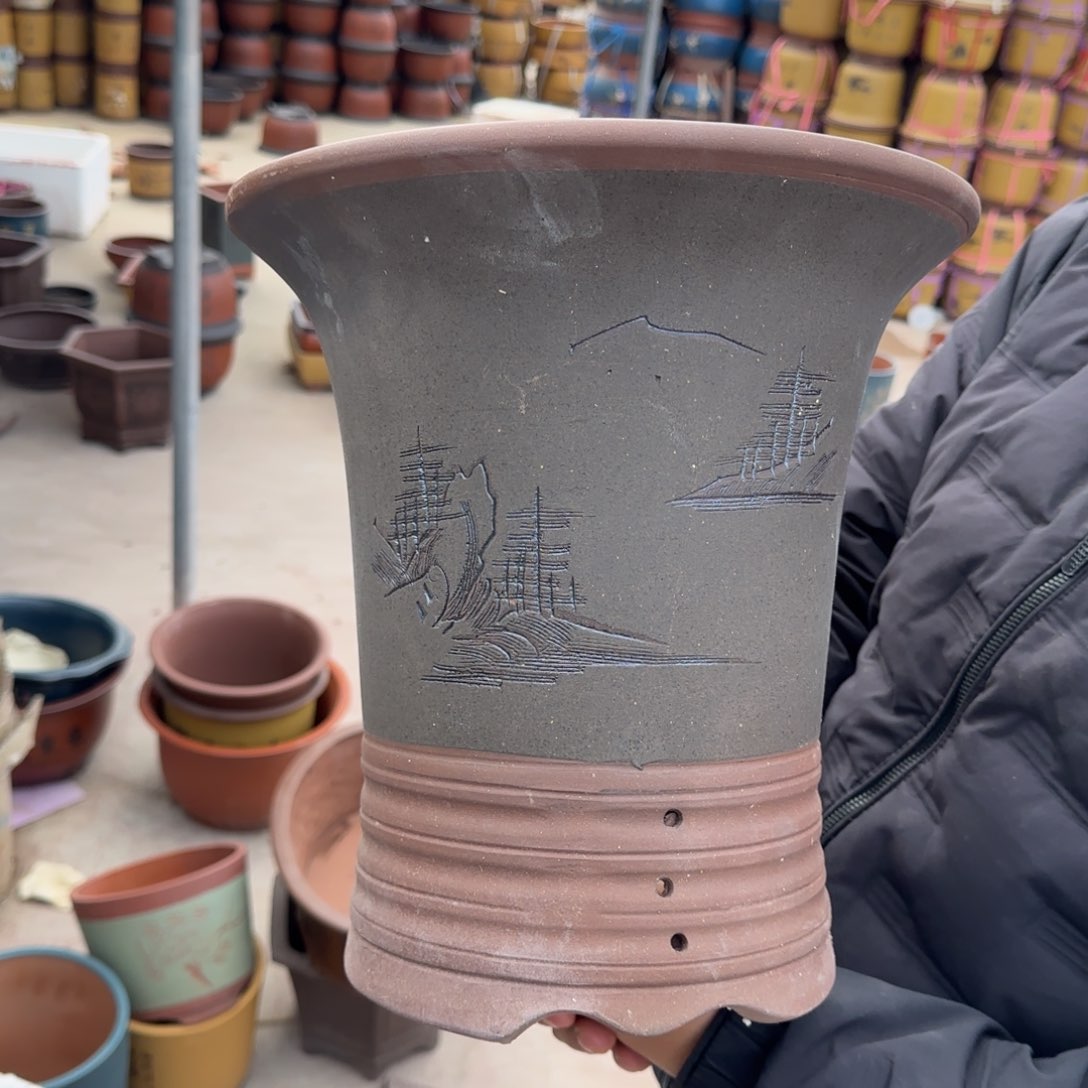 紫砂花盆瑕疵和瑕疵都