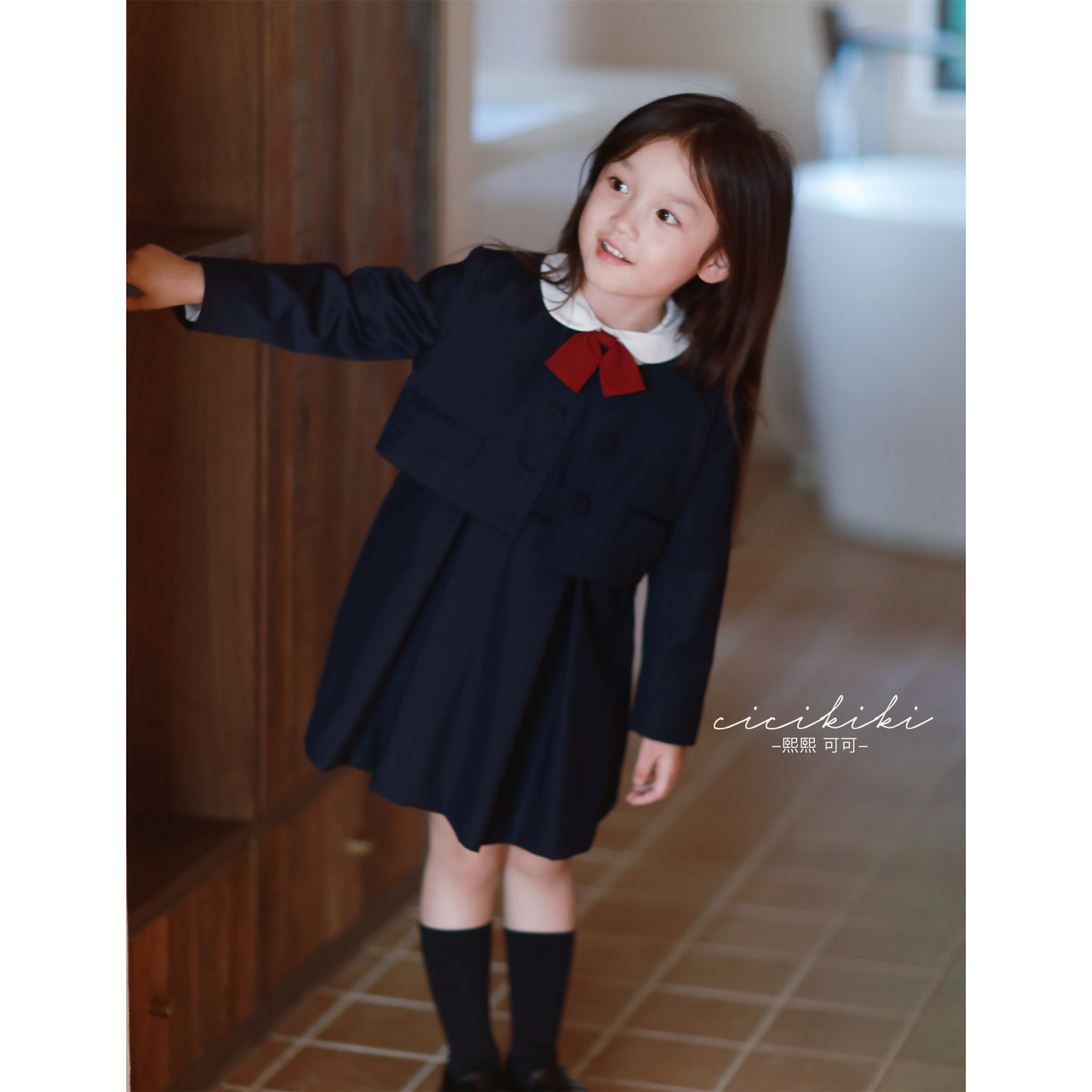 【学院风套装】女童秋冬学院风儿童外套连衣裙衬衫 熙熙可可WT2301