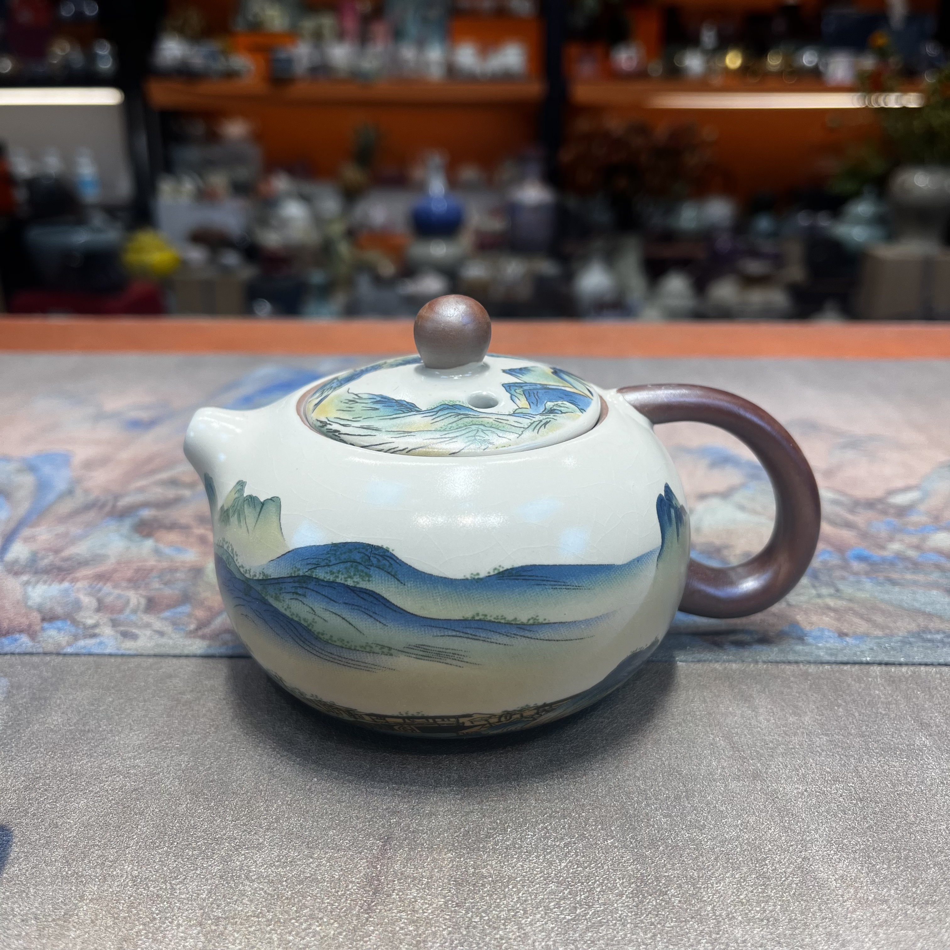 友名陶瓷  汝窑万里河山西施壶公道一壶四杯家用功夫茶具套装2699
