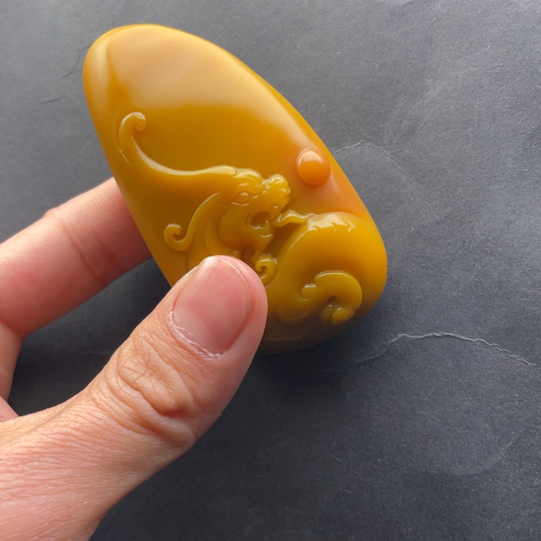 石英质玉黄蜡石挂件未镶嵌用*