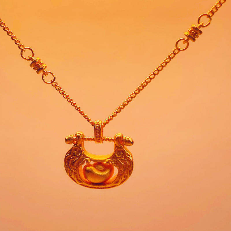 项链 JD10D10古法钱袋子项链多样性发货