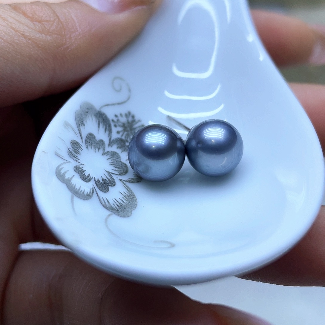 海水珍珠耳饰银S925镶嵌