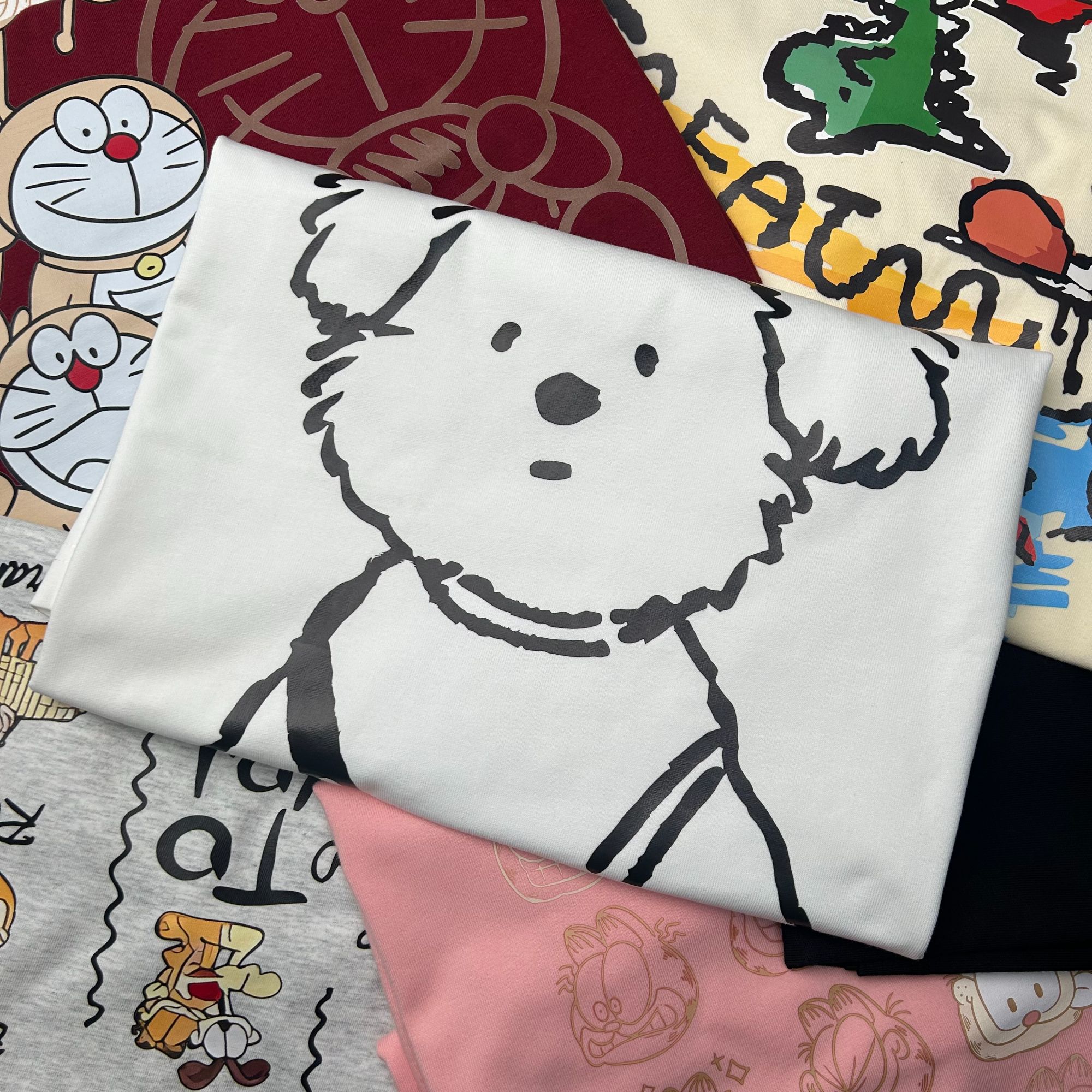 【001-050】男女同款情侣装T恤宽松纯棉上衣2025新款oversizeT恤19