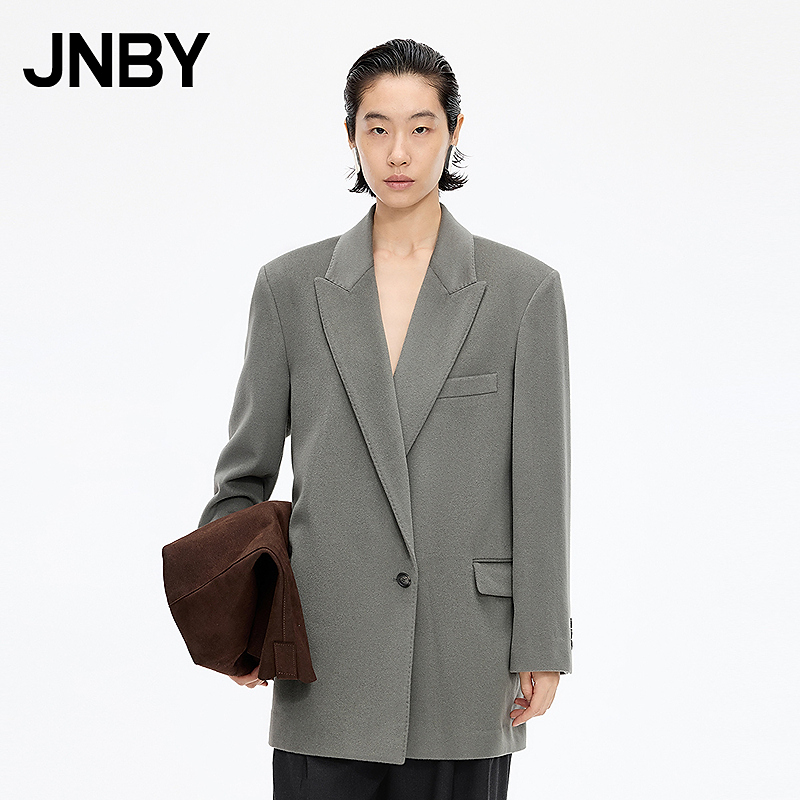【商场同款】JNBY/江南布衣25冬新品呢大衣戗驳领宽松5P0814270