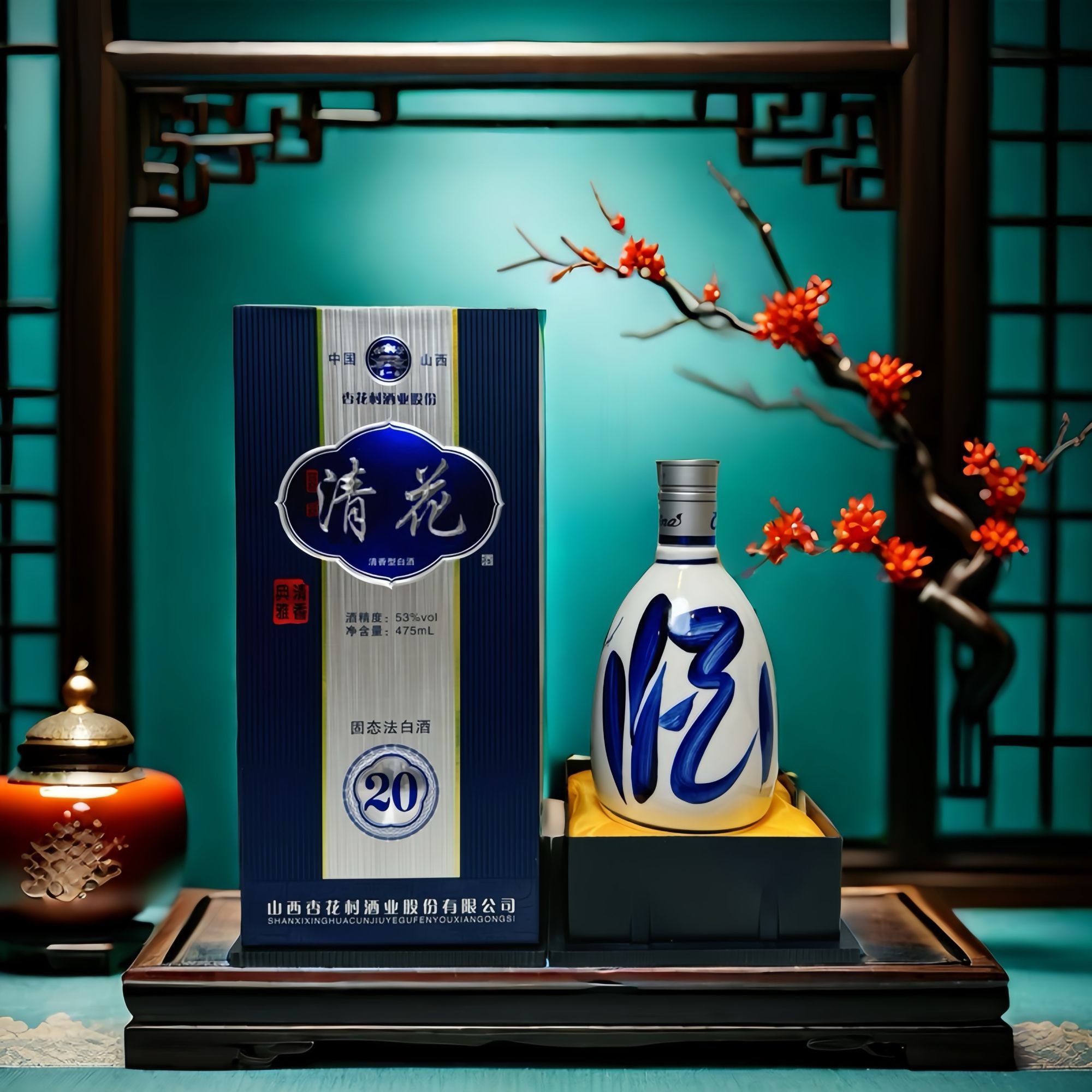 第一园百财【清花20】杏花清香型固态法白酒53°475ml53%Vol475ml