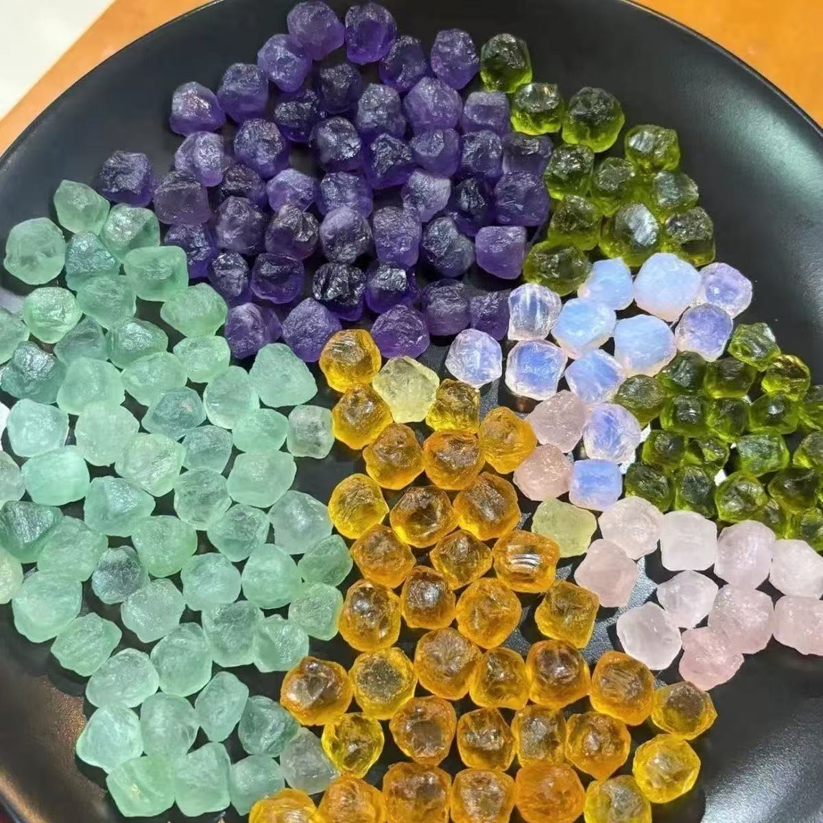 非金属玻璃手链 编绳绕绳水晶原石小颗粒手编绳琉璃碎石精品0.8-2