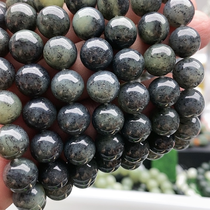 【闪购商品】手链未镶嵌和田玉12青花拍一发一圆