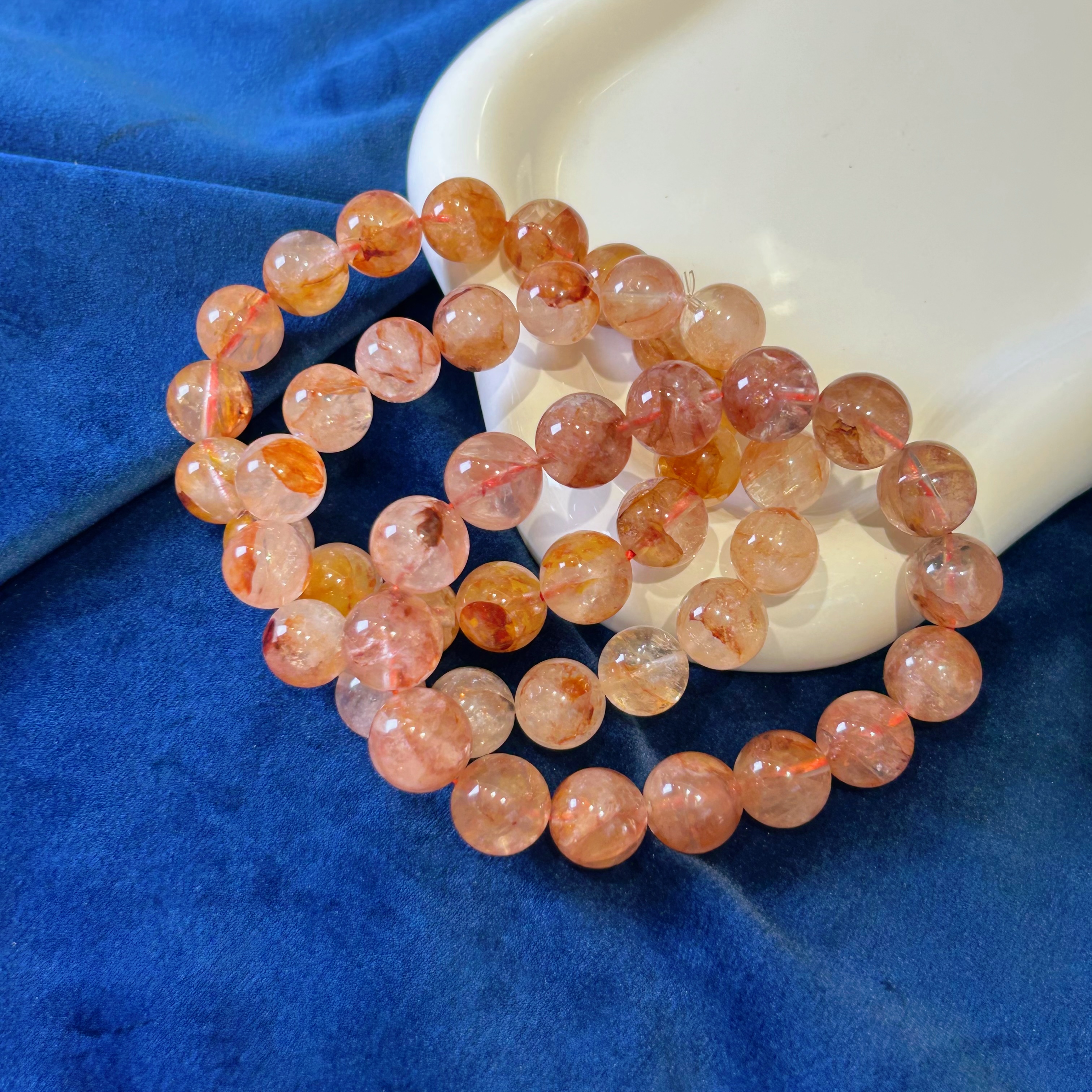 天然胶花水晶手链-多样性发一珠径约12mm-SJ066