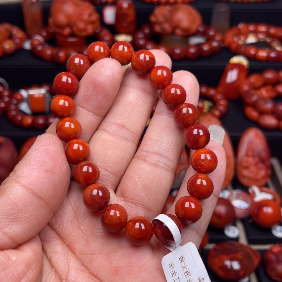 南红玛瑙珠宝奇石未镶嵌单圈9