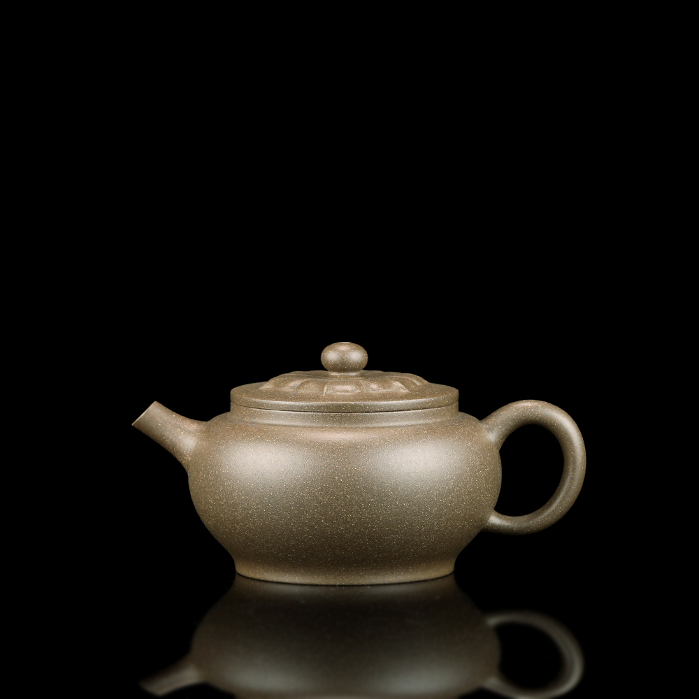 莲灯壶青灰泥青段泥泡茶壶茶具紫砂壶，松华青段，半手工，170cc左右