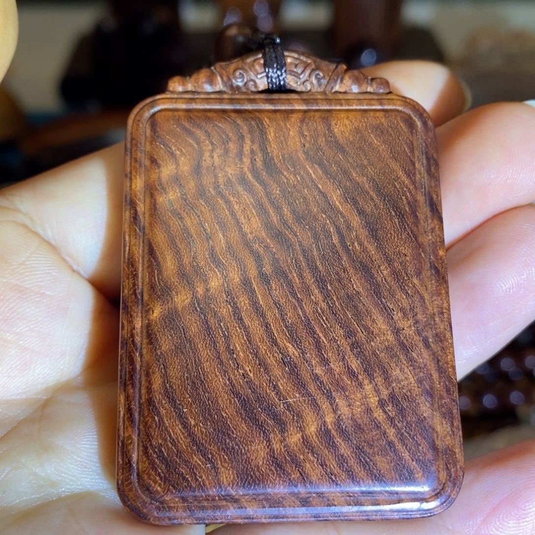 黄花梨/降香黄檀吊坠海南黄花梨紫油梨461无事牌