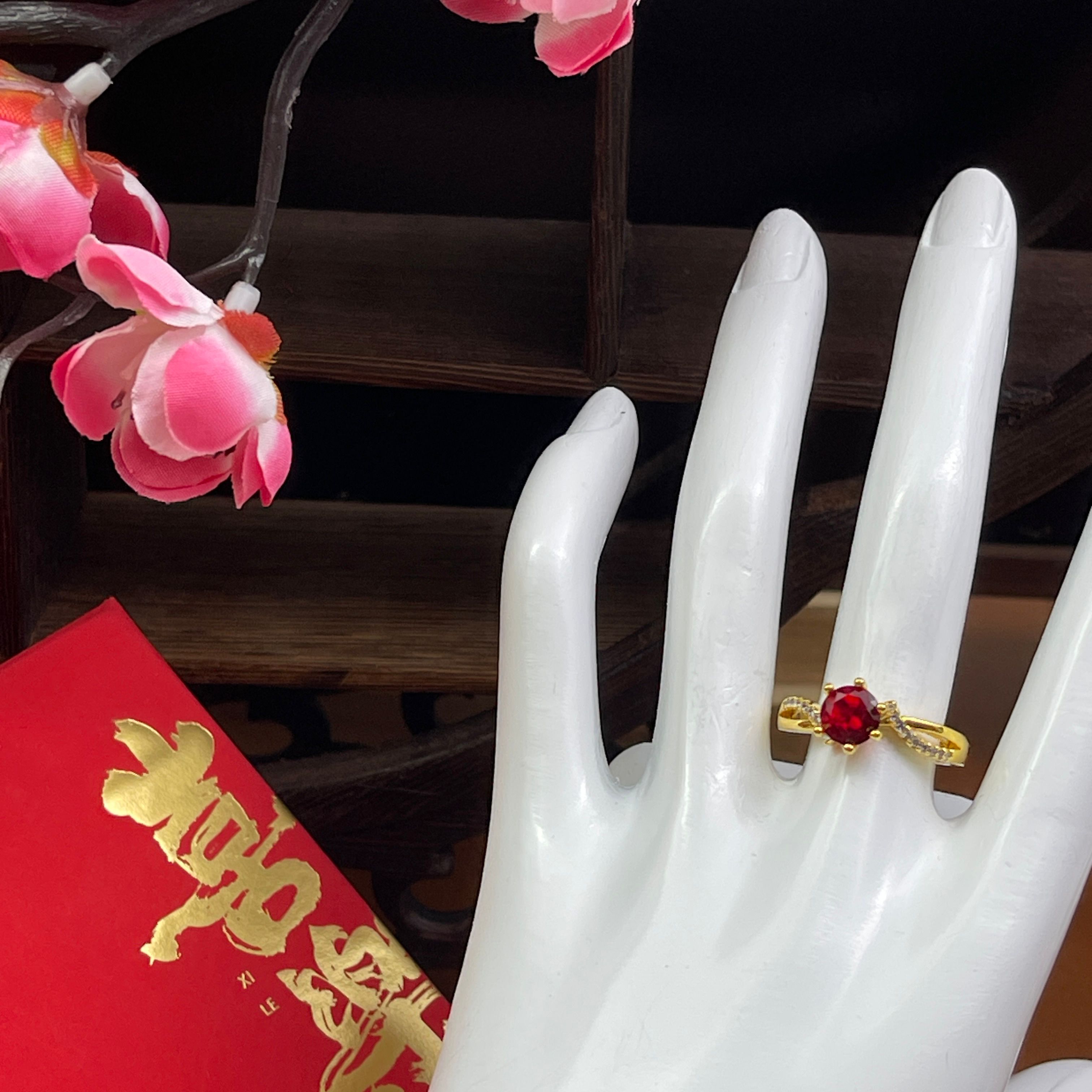 18K金 真金镶嵌戒指 【钢印：AU750+鉴定证书】编号：W