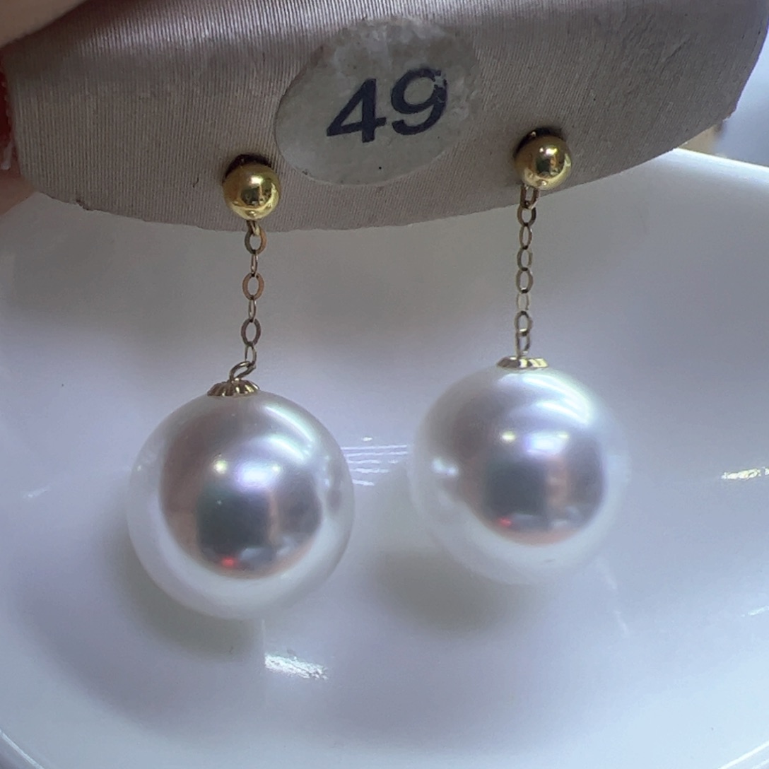 淡水珍珠耳饰18K金镶嵌