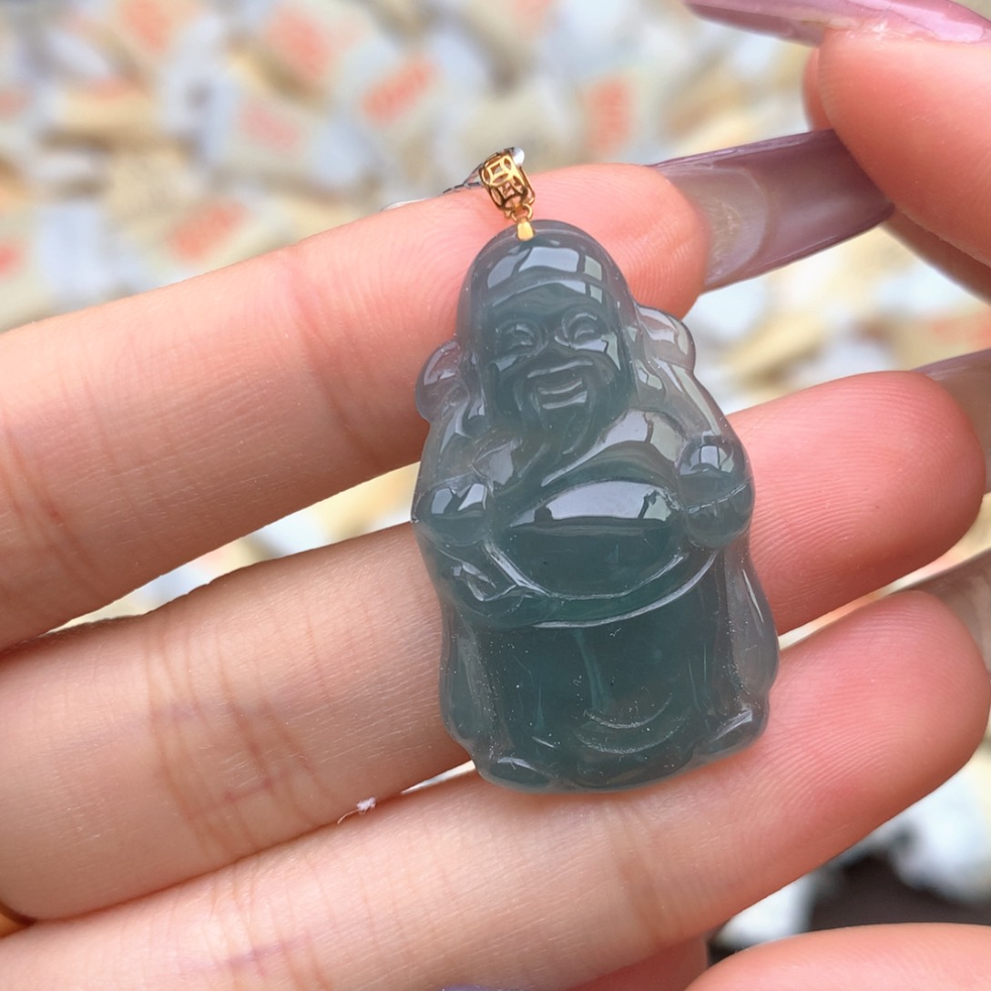 【闪购商品】翡翠挂件18K金镶嵌一