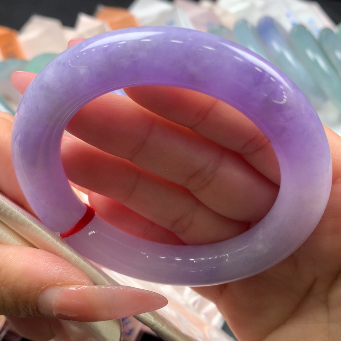 翡翠未镶嵌手镯57.7圆条