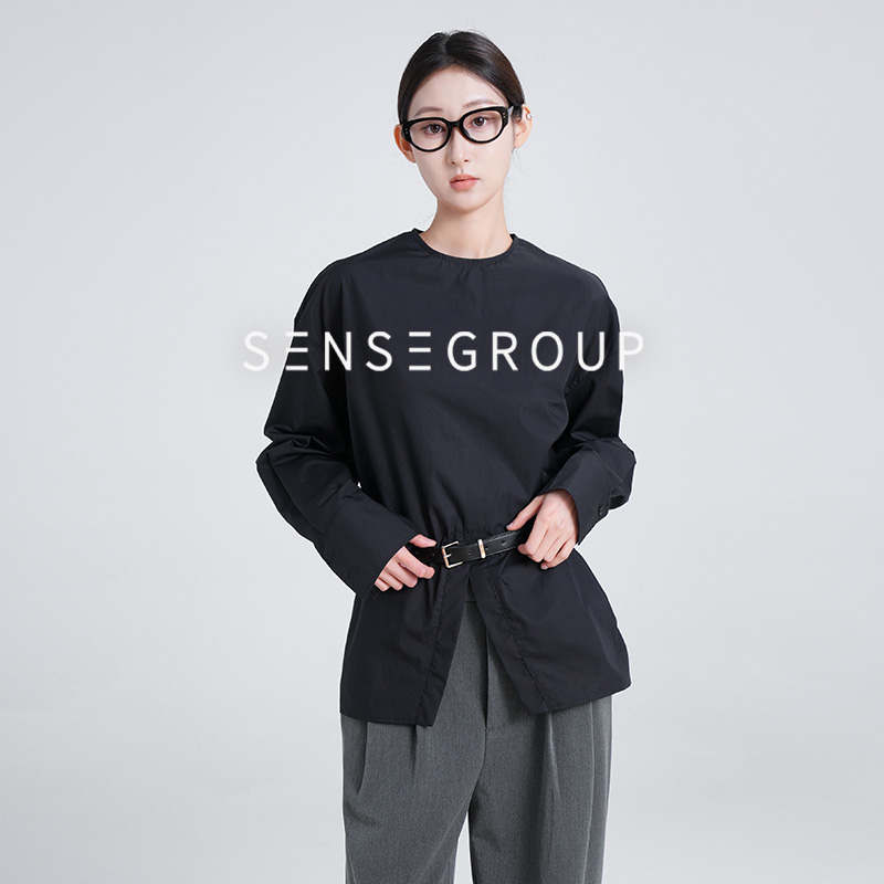 拾尚共合「雅集」衬衫女春夏新款收腰宽松上衣