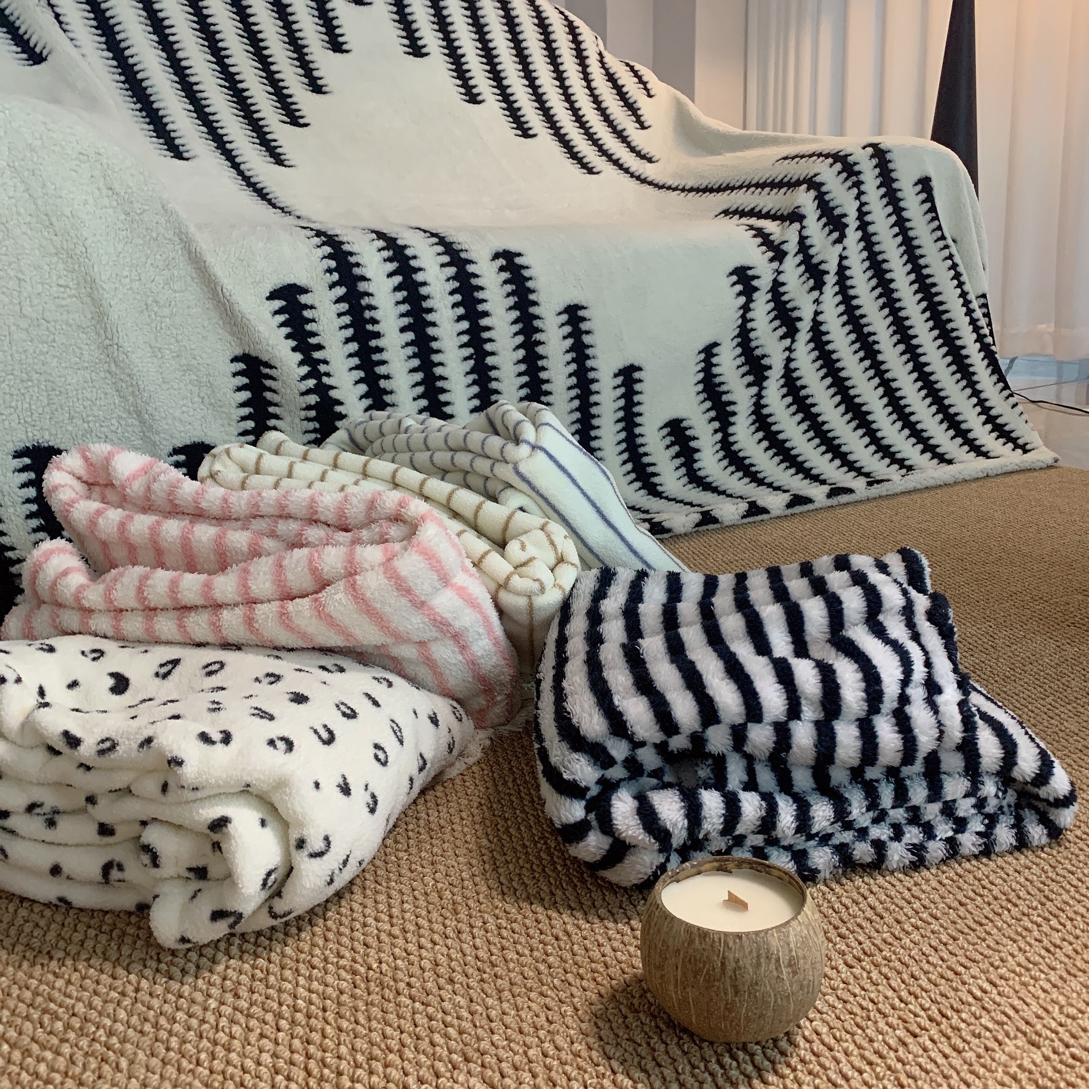 【ins毛茸茸睡裤】加厚保暖法兰绒睡裤可搭毛衣卫衣遛弯裤