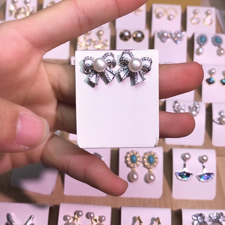 淡水珍珠耳饰银S925镶嵌