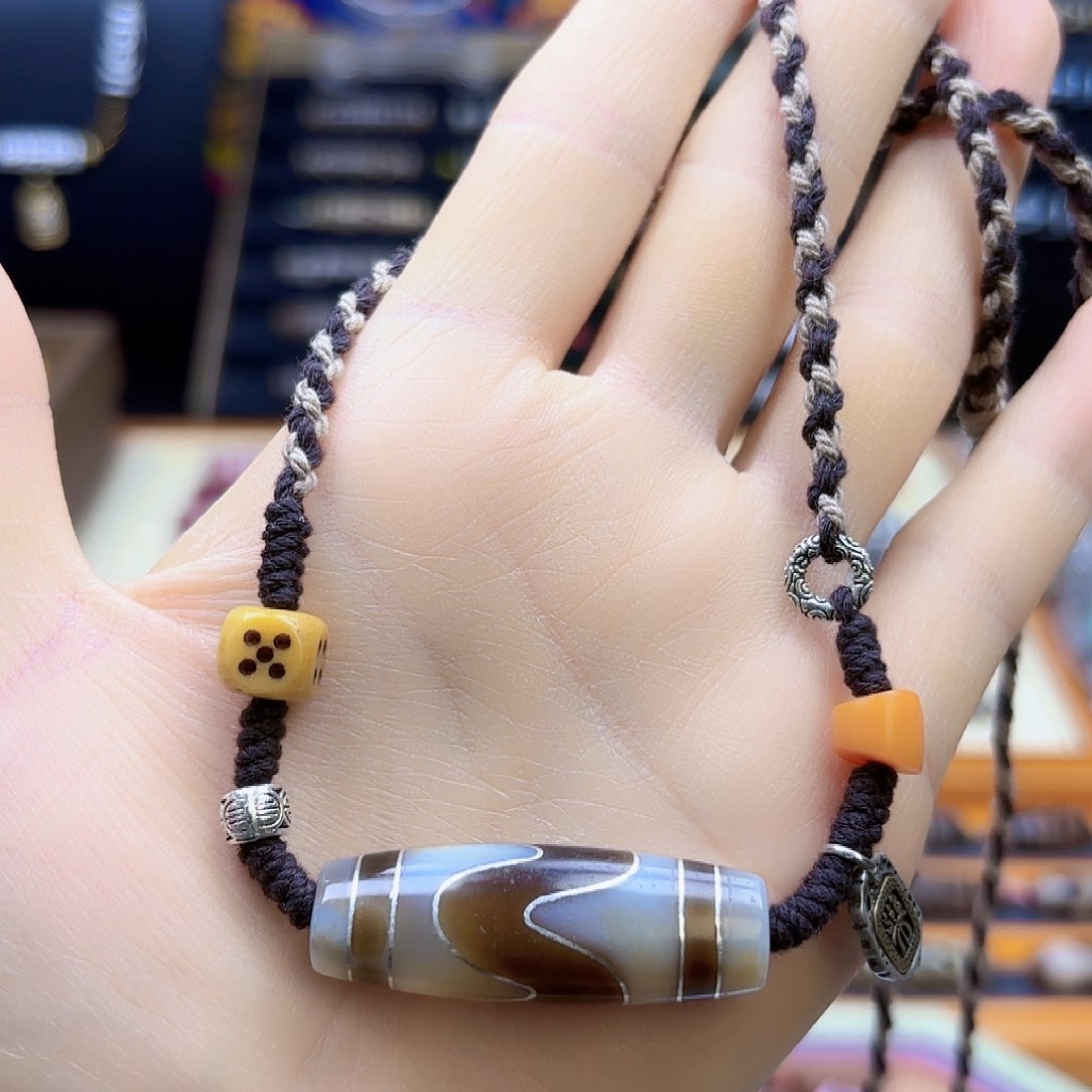 玛瑙/玉髓颈饰银S925镶嵌