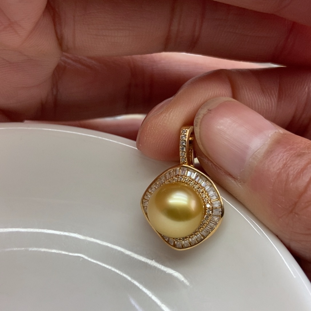 海水珍珠吊坠(不含链)银S925镶嵌