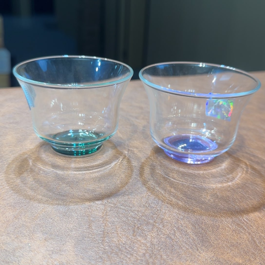 青***瓷禾器清杯浅紫色➕清杯墨绿色