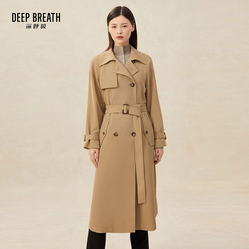 DEEP BREATH深呼吸女装新款时尚秋冬英伦风长风衣外套女A400697