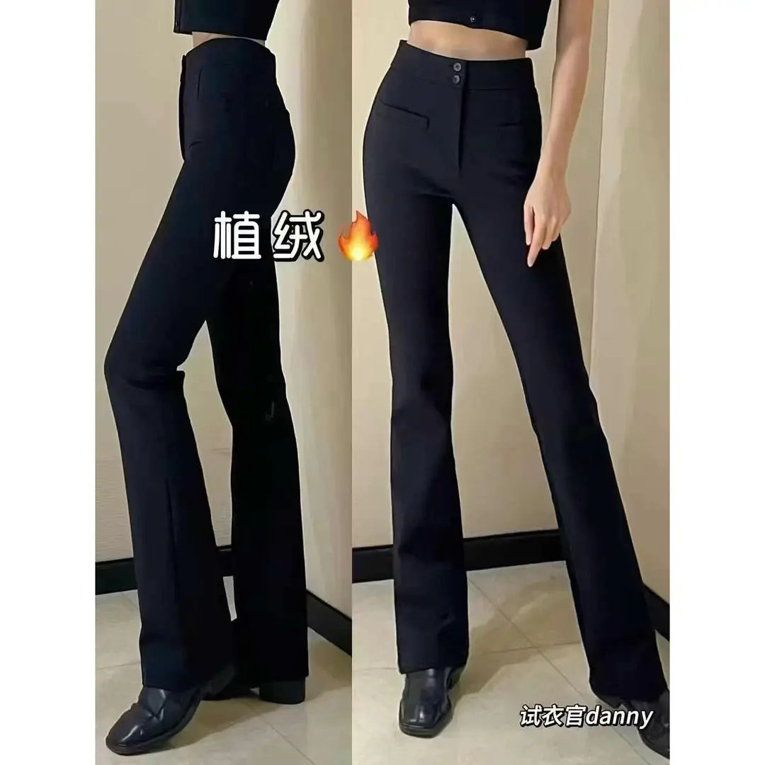 AMASS/阿玛施新款510060爆款休闲保暖显瘦高腰微喇腿精裤