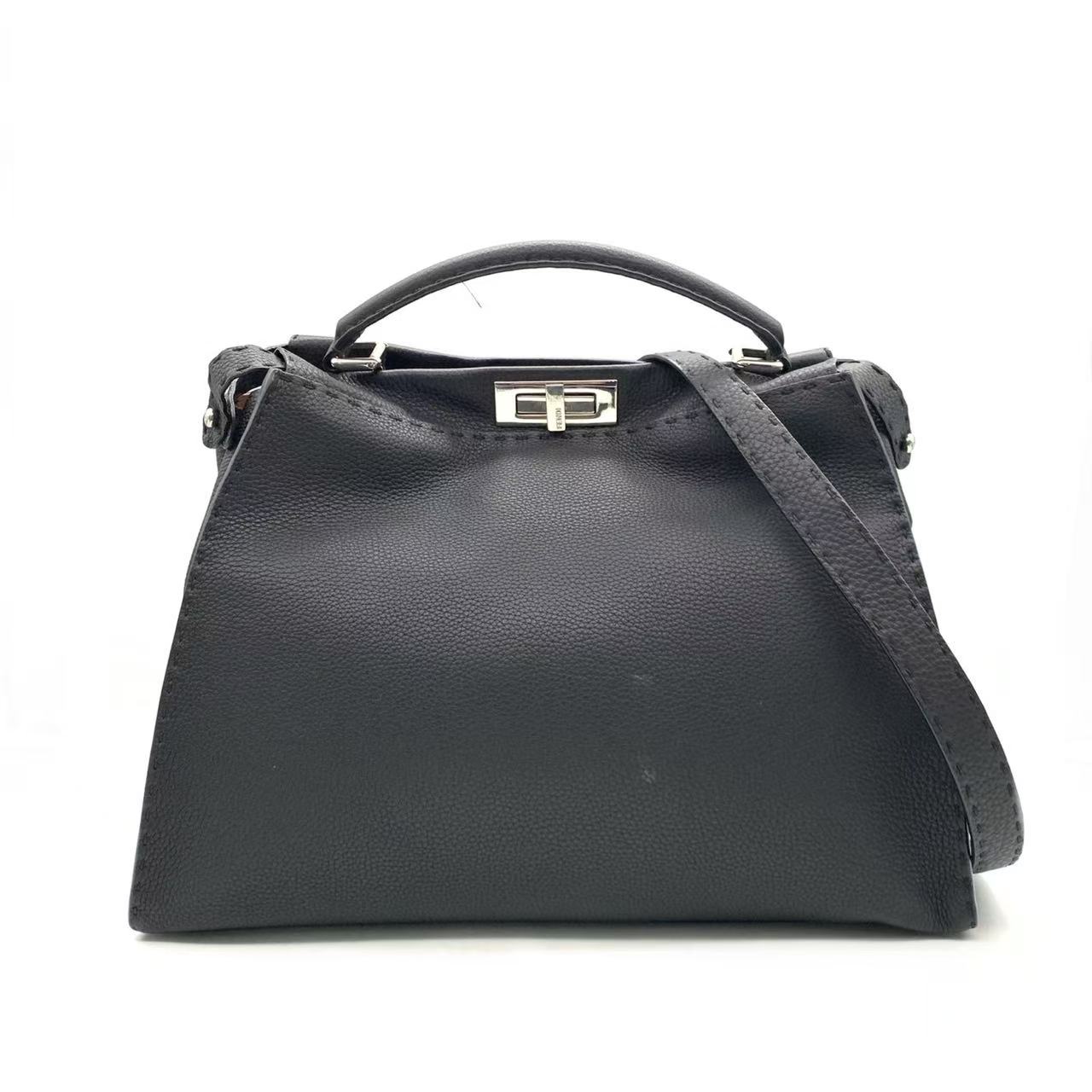 95新 FENDI/芬迪 【安则专属】黑色peekaboo托特包