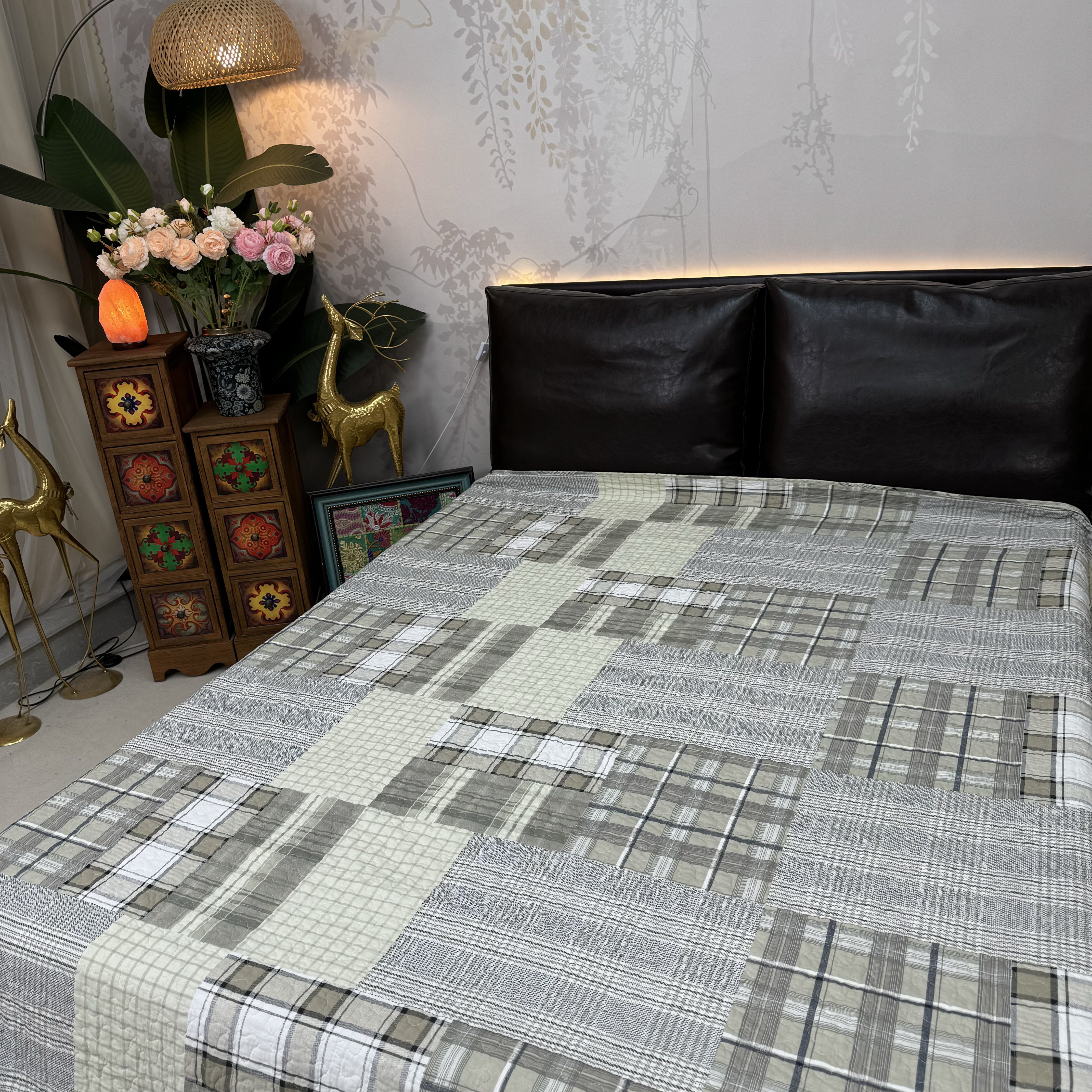 【赫彩家加大】250*310棉绗缝床盖大床双面可用四季款