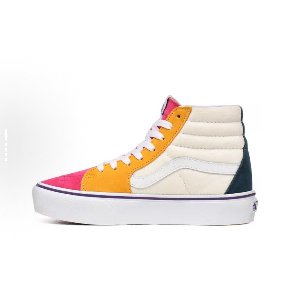 40码 Vans SK8 高帮 板鞋 白黄红 原盒 TKNWVY